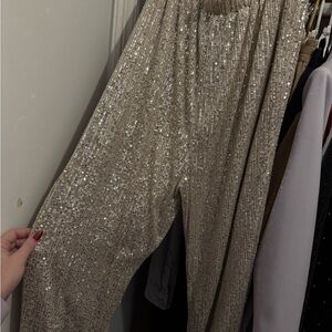 She + Sky Gold Sequin Jumpsuit